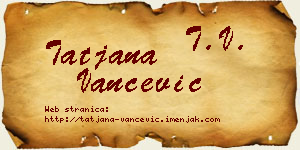 Tatjana Vančević vizit kartica